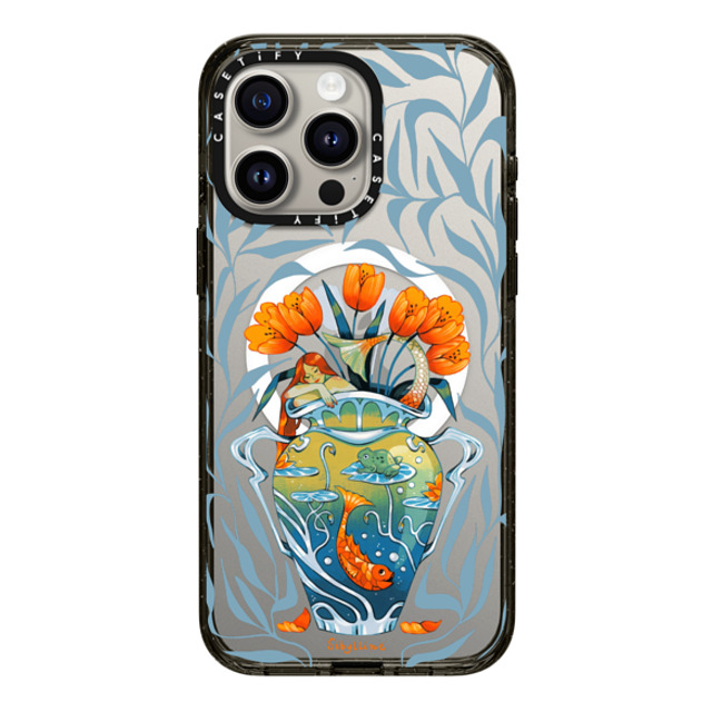 Sibylline Meynet x CASETiFY iPhone 15 Pro Max ケース ブラック インパクトケース MagSafe対応 Vase bleu Case