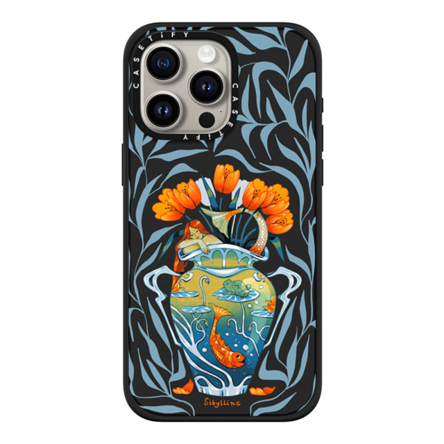 Sibylline Meynet x CASETiFY iPhone 15 Pro Max ケース マットブラック インパクトケース MagSafe対応 Vase bleu Case