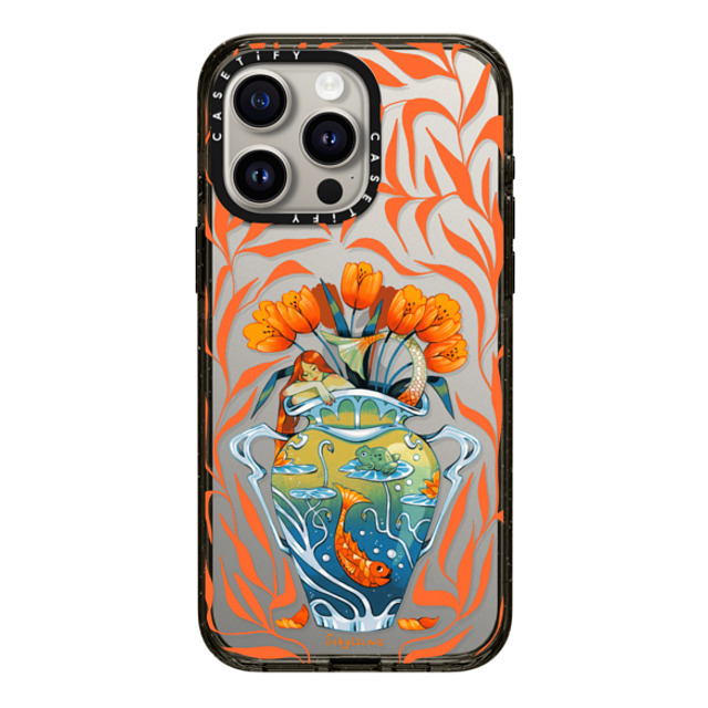 Sibylline Meynet x CASETiFY iPhone 15 Pro Max ケース ブラック インパクトケース Vase orange Case