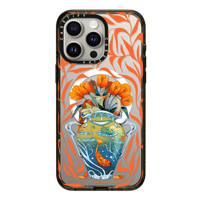 Sibylline Meynet x CASETiFY iPhone 15 Pro Max ケース ブラック インパクトケース MagSafe対応 Vase orange Case