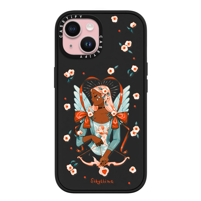 Sibylline Meynet x CASETiFY iPhone 15 ケース マットブラック インパクトケース MagSafe対応 Cupid Case