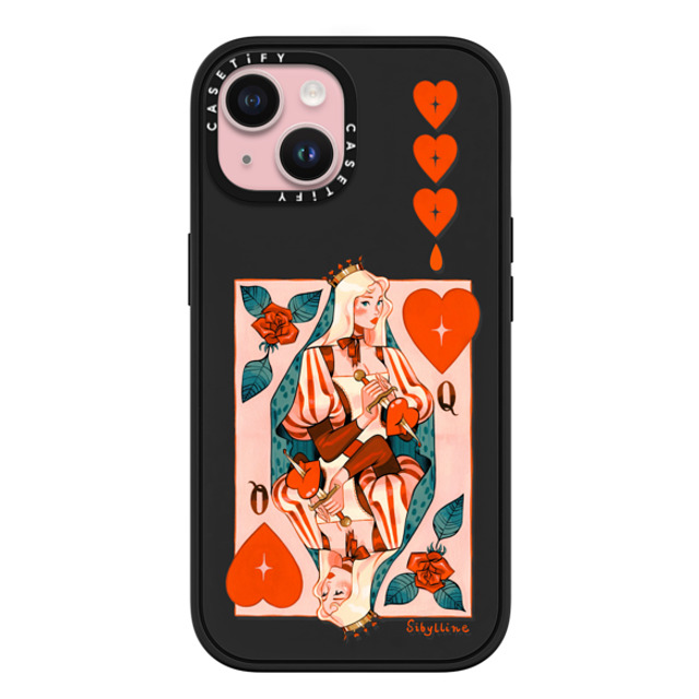 Sibylline Meynet x CASETiFY iPhone 15 ケース マットブラック インパクトケース MagSafe対応 Queen Case