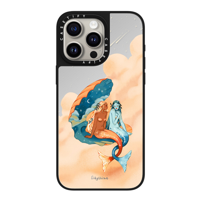 Sibylline Meynet x CASETiFY iPhone 15 Pro Max ケース Silver on Black ミラーケース MagSafe対応 Sirènes Case