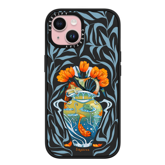 Sibylline Meynet x CASETiFY iPhone 15 ケース マットブラック インパクトケース MagSafe対応 Vase bleu Case