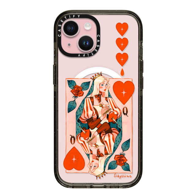 Sibylline Meynet x CASETiFY iPhone 15 ケース ブラック インパクトケース MagSafe対応 Queen Case