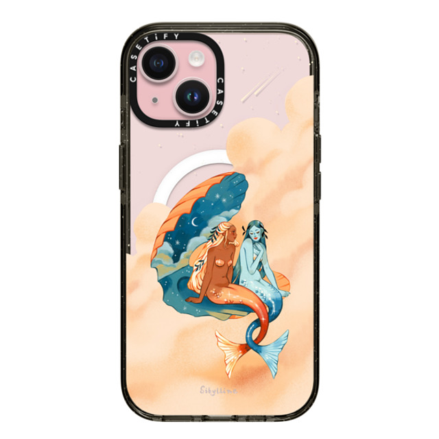 Sibylline Meynet x CASETiFY iPhone 15 ケース ブラック インパクトケース MagSafe対応 Sirènes Case