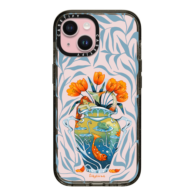 Sibylline Meynet x CASETiFY iPhone 15 ケース ブラック インパクトケース Vase bleu Case