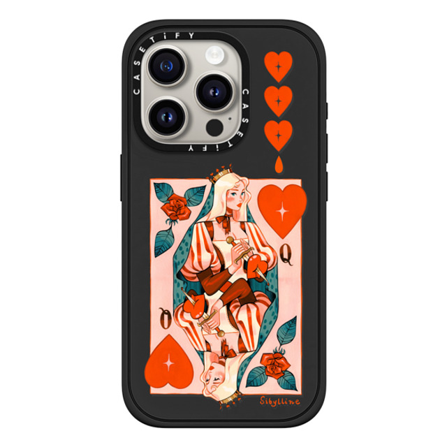 Sibylline Meynet x CASETiFY iPhone 15 Pro ケース マットブラック インパクトケース MagSafe対応 Queen Case