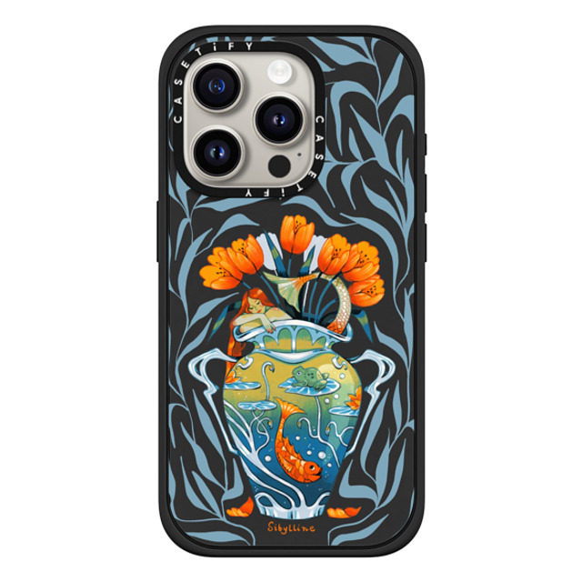 Sibylline Meynet x CASETiFY iPhone 15 Pro ケース マットブラック インパクトケース MagSafe対応 Vase bleu Case