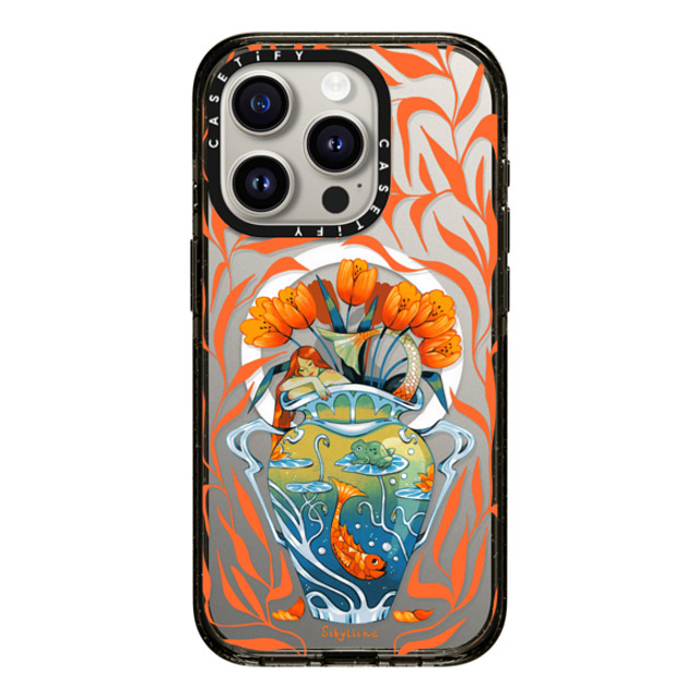 Sibylline Meynet x CASETiFY iPhone 15 Pro ケース ブラック インパクトケース MagSafe対応 Vase orange Case