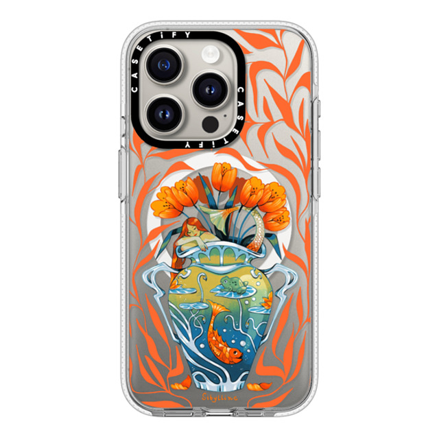 Sibylline Meynet x CASETiFY iPhone 15 Pro ケース クリア クリア ケース MagSafe対応 Vase orange Case