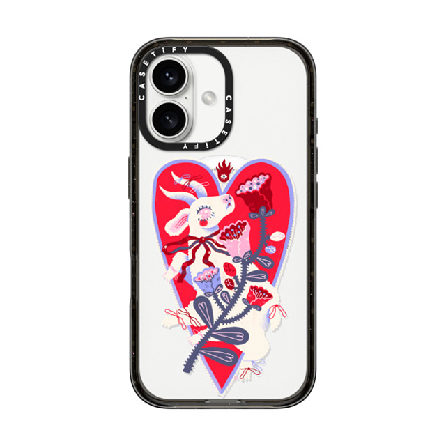 So Lazo x CASETiFY iPhone 16 ケース Animal,Cartoon ブラック インパクトケース MagSafe対応 GOAT LOVE Back to School So Lazo x CASETiFY iPhone 16 ケース Animal,Cartoon ブラック インパクトケース MagSafe対応 GOAT LOVE Back to School