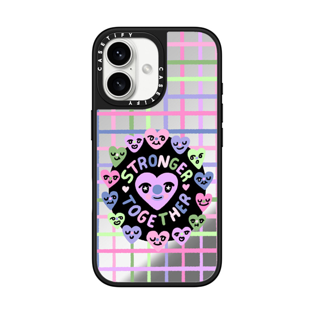 So Lazo x CASETiFY iPhone 16 Case Silver on Black ミラーケース MagSafe対応 STRONGER TOGETHER So Lazo x CASETiFY iPhone 16 Case Silver on Black ミラーケース MagSafe対応 STRONGER TOGETHER