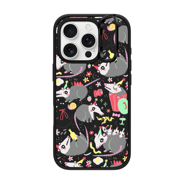 So Lazo x CASETiFY iPhone 16 Pro ケース マットブラック インパクトリングスタンドケース MagSafe対応 Opossum Symposium