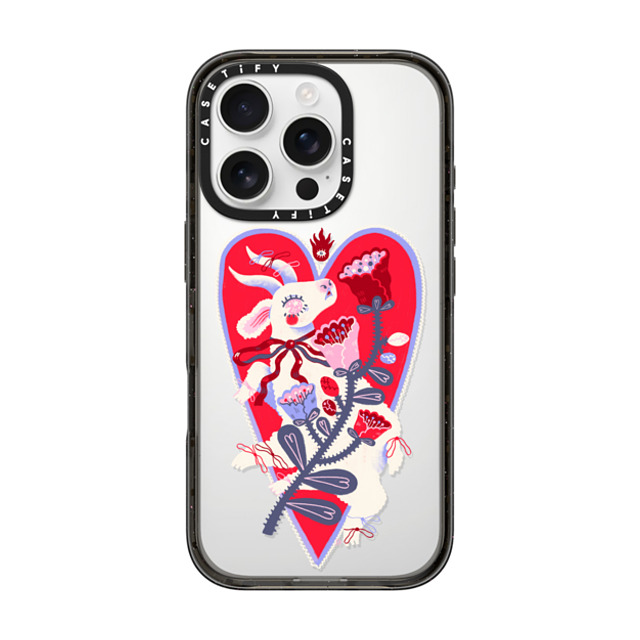 So Lazo x CASETiFY iPhone 16 Pro ケース Animal,Cartoon ブラック インパクトケース GOAT LOVE Back to School So Lazo x CASETiFY iPhone 16 Pro ケース Animal,Cartoon ブラック インパクトケース GOAT LOVE Back to School