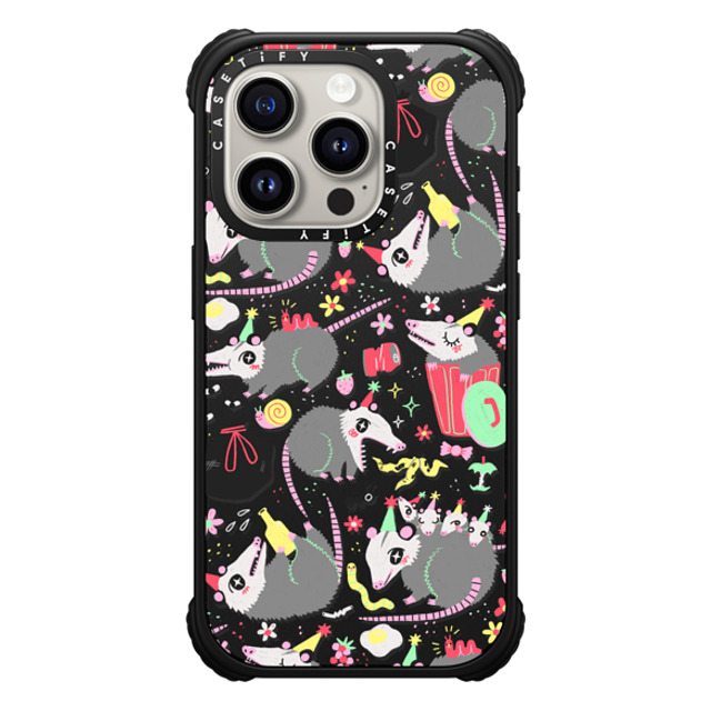 So Lazo x CASETiFY iPhone 15 Pro Case Sticker,Animal マットブラック ウルトラ インパクトケース MagSafe 対応 Opossum Symposium Mother's Day So Lazo x CASETiFY iPhone 15 Pro Case Sticker,Animal マットブラック ウルトラ インパクトケース MagSafe 対応 Opossum Symposium Mother's Day
