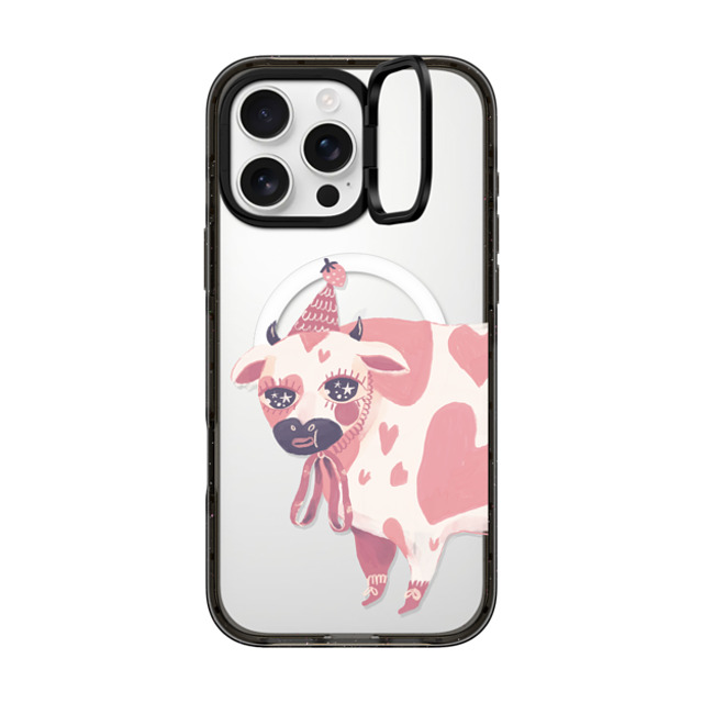 So Lazo x CASETiFY iPhone 16 Pro Max ケース ブラック インパクトリングスタンドケース MagSafe対応 STRAWBERRY COW