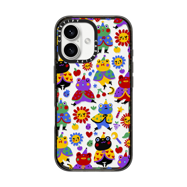 So Lazo x CASETiFY iPhone 16 ケース ブラック インパクトケース FROGGIE WIZARDS