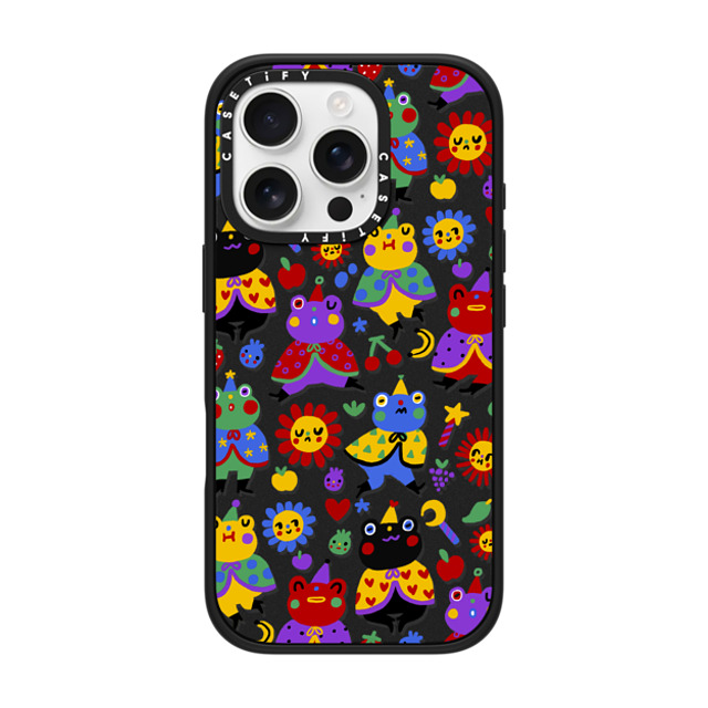 So Lazo x CASETiFY iPhone 16 Pro ケース マットブラック インパクトケース MagSafe対応 FROGGIE WIZARDS