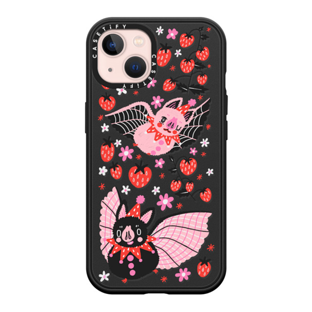 So Lazo x CASETiFY iPhone 13 ケース マットブラック インパクトケース MagSafe対応 STRAWBERRY BATS