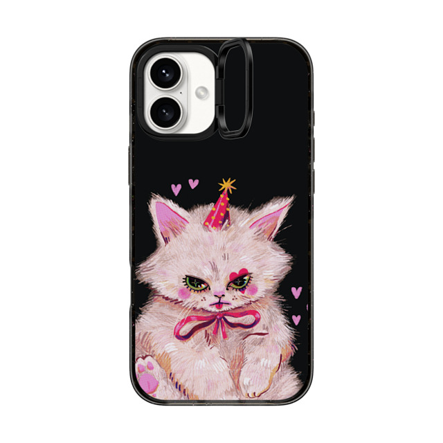 So Lazo x CASETiFY iPhone 16 Plus ケース ブラック インパクトリングスタンドケース MagSafe対応 CLOWN KITTY