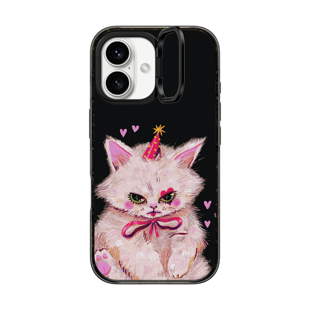 So Lazo x CASETiFY iPhone 16 ケース ブラック インパクトリングスタンドケース MagSafe対応 CLOWN KITTY