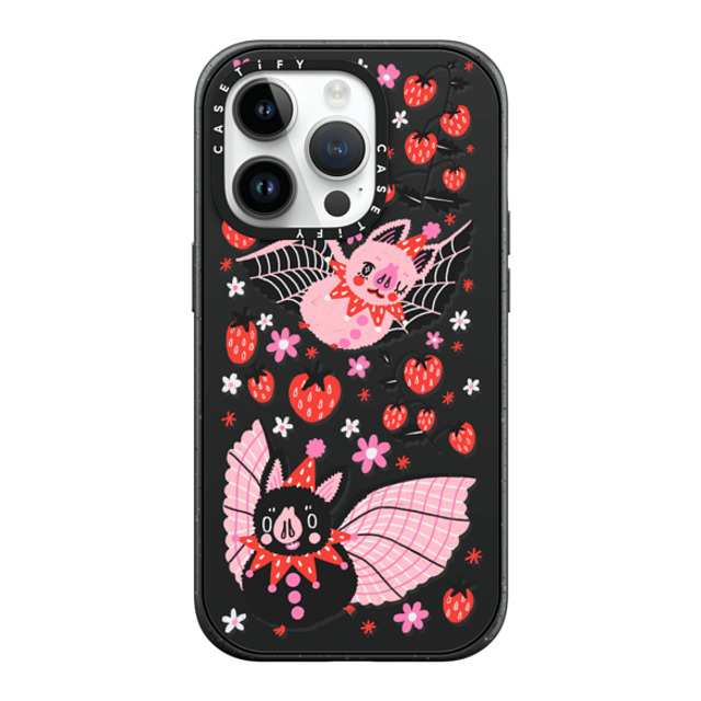 So Lazo x CASETiFY iPhone 14 Pro ケース マットブラック インパクトケース MagSafe対応 STRAWBERRY BATS