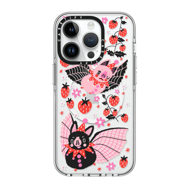 So Lazo x CASETiFY iPhone 14 Pro Case Clear Clear Case MagSafe Compatible STRAWBERRY BATS So Lazo x CASETiFY iPhone 14 Pro Case Clear Clear Case MagSafe Compatible STRAWBERRY BATS