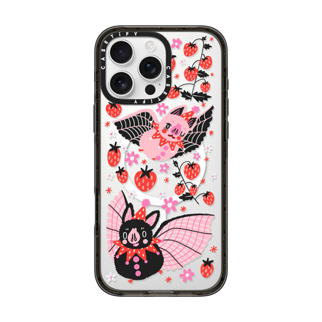 So Lazo x CASETiFY iPhone 16 Pro Max ケース ブラック インパクトケース MagSafe対応 STRAWBERRY BATS