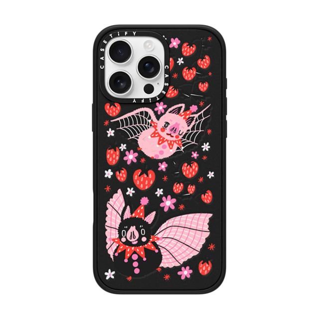 So Lazo x CASETiFY iPhone 16 Pro Max ケース マットブラック インパクトケース MagSafe対応 STRAWBERRY BATS