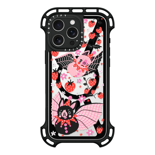 So Lazo x CASETiFY iPhone 16 Pro Max ケース ブラック ウルトラ バウンスケース MagSafe対応 STRAWBERRY BATS