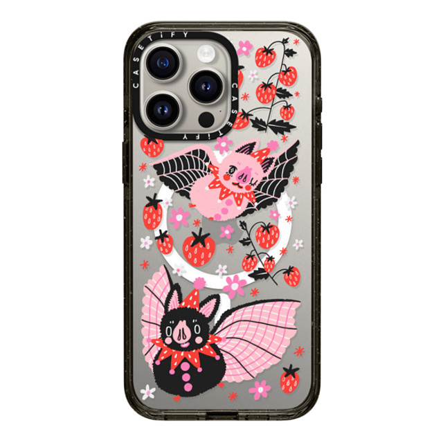 So Lazo x CASETiFY iPhone 15 Pro Max ケース ブラック インパクトケース MagSafe対応 STRAWBERRY BATS