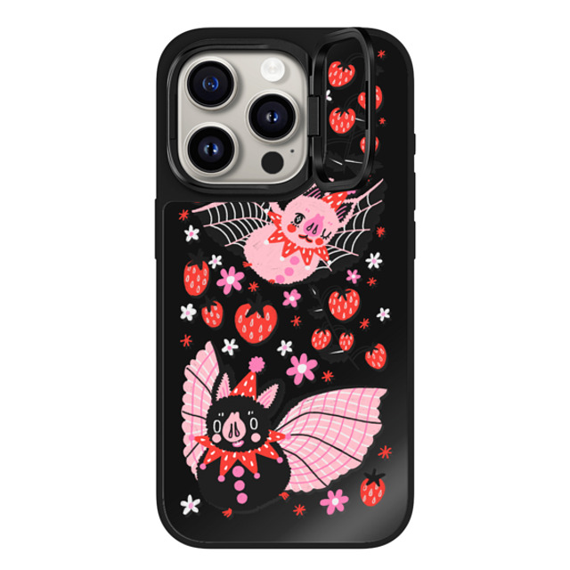 So Lazo x CASETiFY iPhone 15 Pro Case Black on Black ミラー リングスタンドケース MagSafe対応 STRAWBERRY BATS So Lazo x CASETiFY iPhone 15 Pro Case Black on Black ミラー リングスタンドケース MagSafe対応 STRAWBERRY BATS