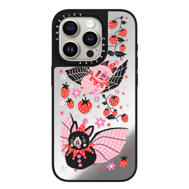 So Lazo x CASETiFY iPhone 15 Pro Case Silver on Black ミラーケース MagSafe対応 STRAWBERRY BATS So Lazo x CASETiFY iPhone 15 Pro Case Silver on Black ミラーケース MagSafe対応 STRAWBERRY BATS
