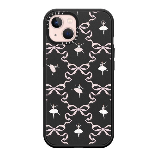 Megan McKean x CASETiFY iPhone 13 ケース マットブラック インパクトケース MagSafe対応 Ballerinas & Bows