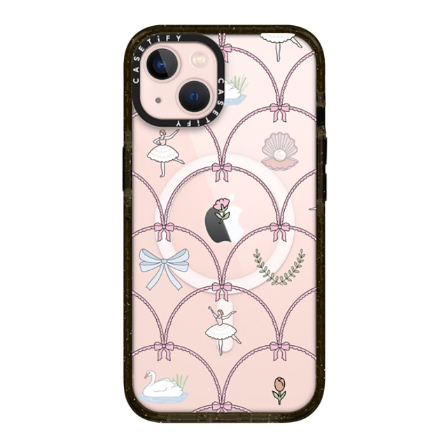 Megan McKean x CASETiFY iPhone 13 ケース ブラック インパクトケース MagSafe対応 Ballerina Pattern