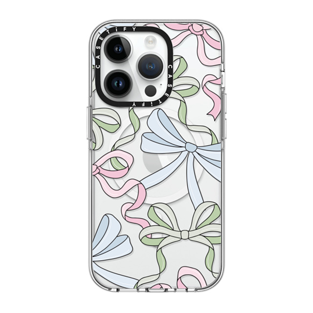 Megan McKean x CASETiFY iPhone 14 Pro ケース クリア クリア ケース MagSafe対応 Ribbons