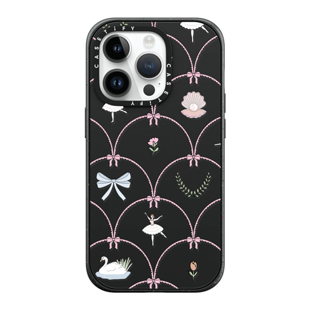 Megan McKean x CASETiFY iPhone 14 Pro ケース マットブラック インパクトケース MagSafe対応 Ballerina Pattern