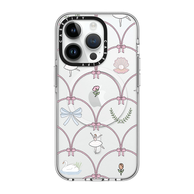 Megan McKean x CASETiFY iPhone 14 Pro ケース クリア クリア ケース MagSafe対応 Ballerina Pattern