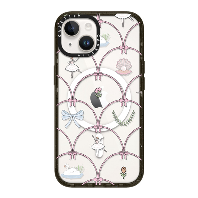 Megan McKean x CASETiFY iPhone 14 ケース ブラック インパクトケース MagSafe対応 Ballerina Pattern