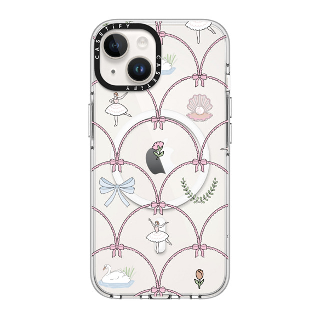 Megan McKean x CASETiFY iPhone 14 ケース クリア クリア ケース MagSafe対応 Ballerina Pattern