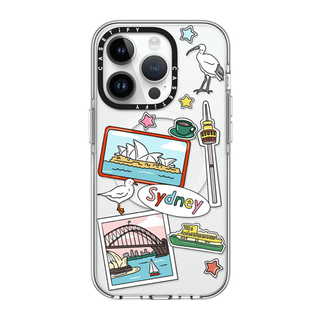 Megan McKean x CASETiFY iPhone 14 Pro Case Clear Clear Case MagSafe Compatible Sydney Stickers Megan McKean x CASETiFY iPhone 14 Pro Case Clear Clear Case MagSafe Compatible Sydney Stickers