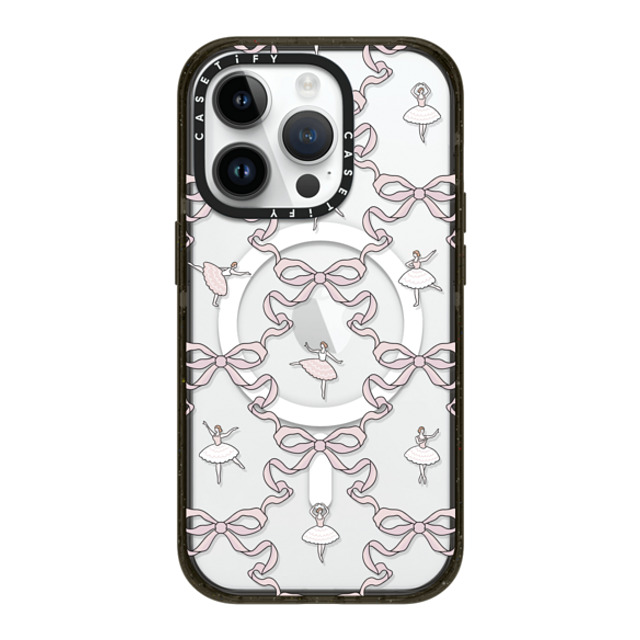 Megan McKean x CASETiFY iPhone 14 Pro ケース ブラック インパクトケース MagSafe対応 Ballerinas & Bows