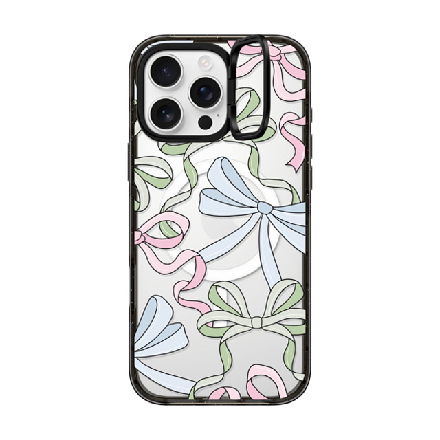 Megan McKean x CASETiFY iPhone 16 Pro Max ケース ブラック インパクトリングスタンドケース MagSafe対応 Ribbons