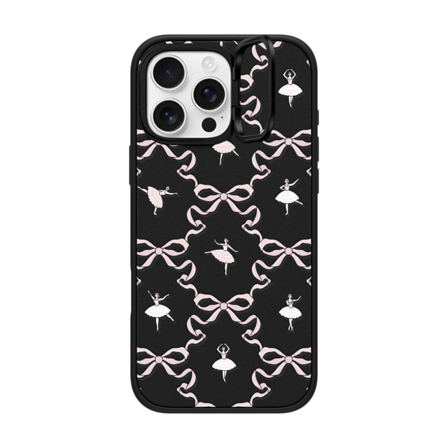 Megan McKean x CASETiFY iPhone 16 Pro Max ケース マットブラック インパクトリングスタンドケース MagSafe対応 Ballerinas & Bows