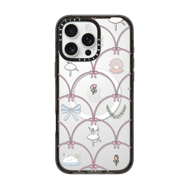 Megan McKean x CASETiFY iPhone 16 Pro Max ケース ブラック インパクトケース MagSafe対応 Ballerina Pattern