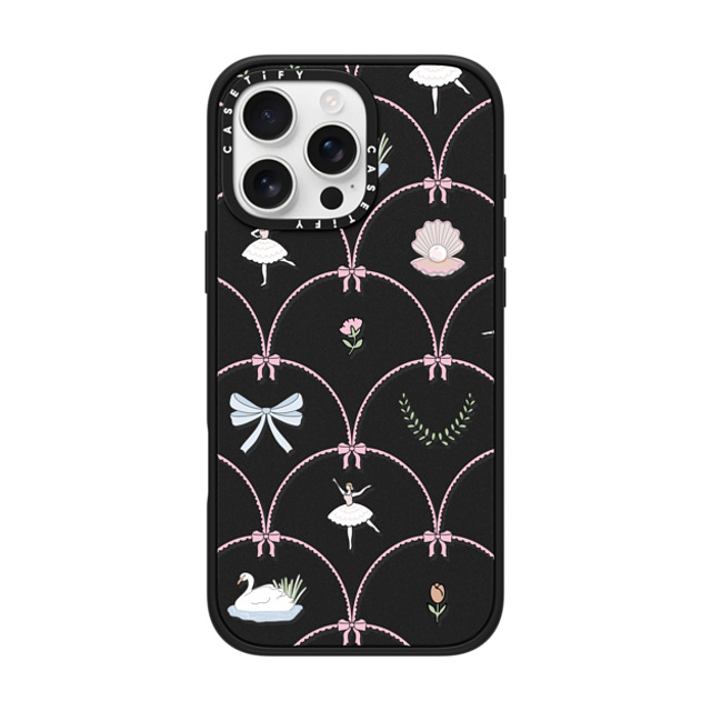 Megan McKean x CASETiFY iPhone 16 Pro Max ケース マットブラック インパクトケース MagSafe対応 Ballerina Pattern