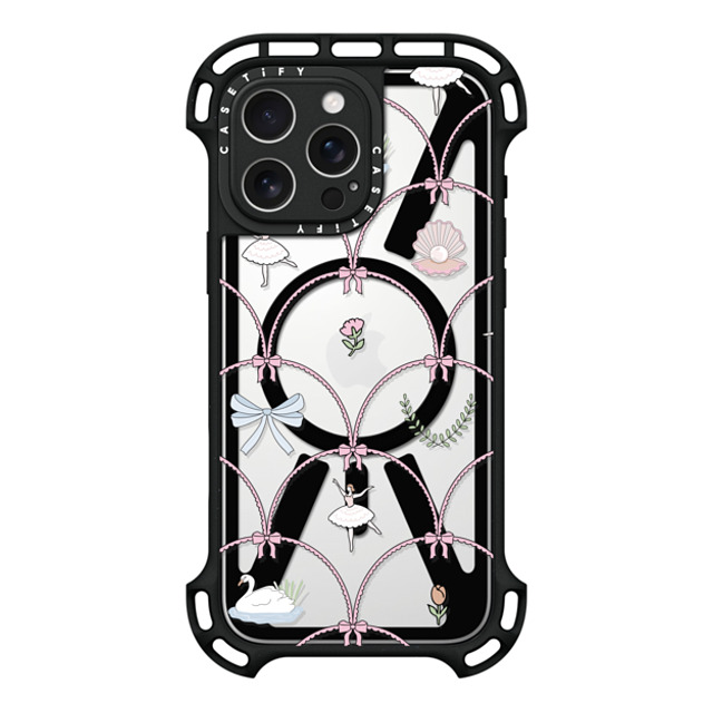 Megan McKean x CASETiFY iPhone 16 Pro Max ケース ブラック ウルトラ バウンスケース MagSafe対応 Ballerina Pattern