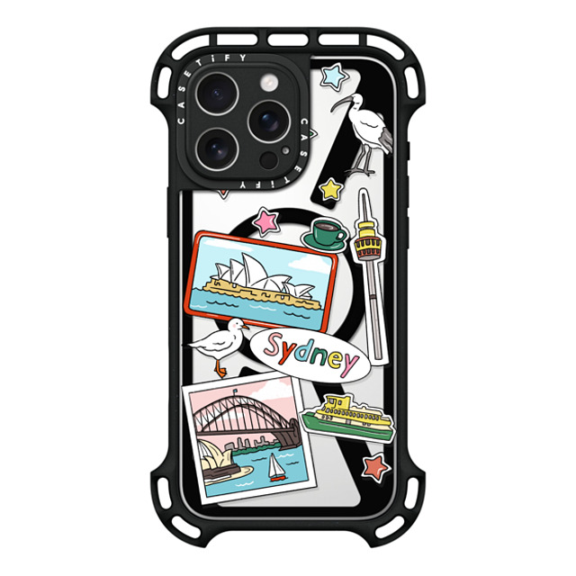 Megan McKean x CASETiFY iPhone 16 Pro Max Case Black ウルトラ バウンスケース MagSafe対応 Sydney Stickers Megan McKean x CASETiFY iPhone 16 Pro Max Case Black ウルトラ バウンスケース MagSafe対応 Sydney Stickers