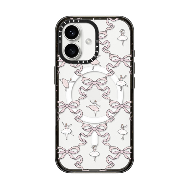 Megan McKean x CASETiFY iPhone 16 ケース ブラック インパクトケース MagSafe対応 Ballerinas & Bows